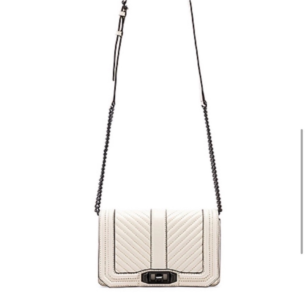 Rebecca Minkoff Love Quilted Crossbody Bag - Antique White
